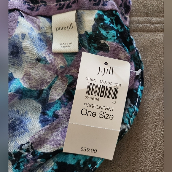 J.Jill Painted Patchwork Infinity Scarf - PORCELAIN PRINT - Picture 5 of 8